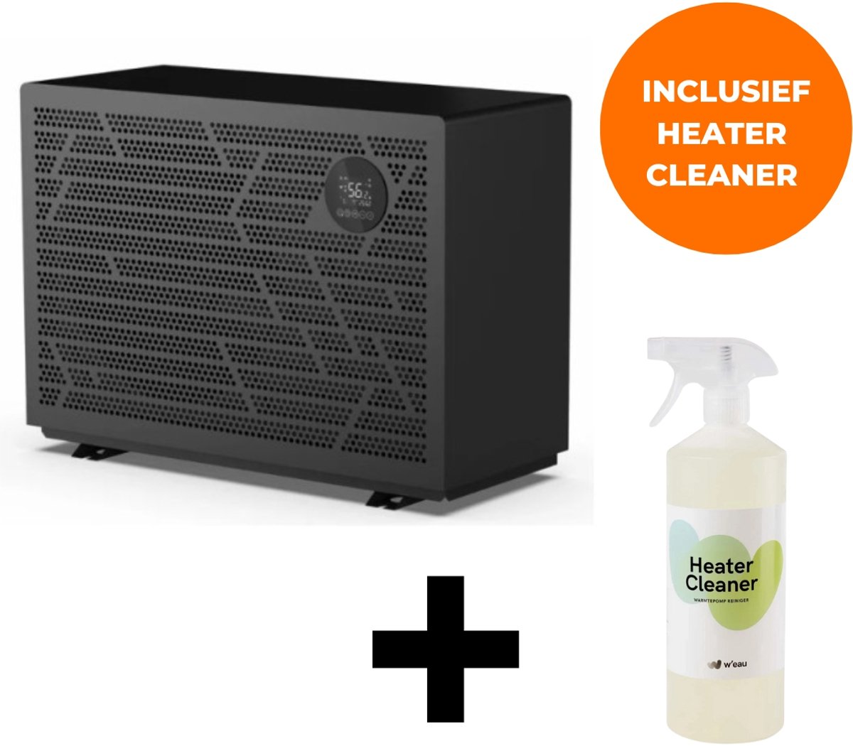 Weau Full inverter zwembad warmtepomp - 13,5kW - Warmtepomp zwembad - Zeer lage geluidsniveau - voor zwembaden tot 40.000L - Inclusief Heater Cleaner